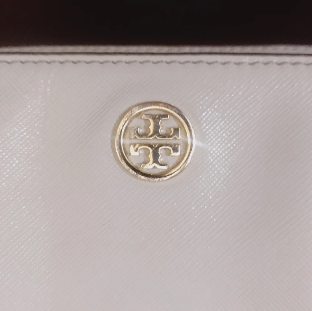 Tory Burch Robinson Saffiano Leather Grey Convertible Chain Crossbody Bag